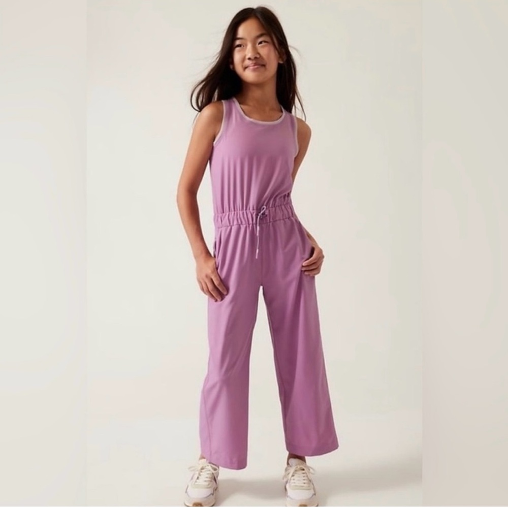 Athleta Girl Jump For Joy Purple Jumpsuit Size 12 EUC School Practice Play